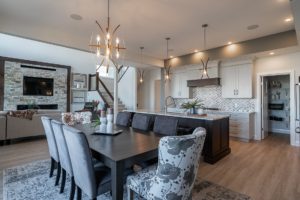 Open concept dining and kitchen area