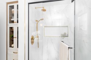 Shower and closet display in Ensuite at 8 Stone Hearth